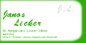 janos licker business card